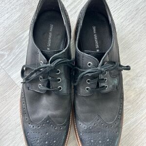 John Varvatos Men’s Leather Wingtip Brogue Shoes Black Size 11